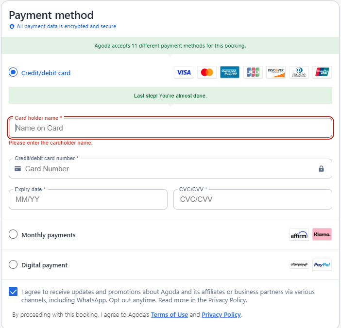 Complete your payment